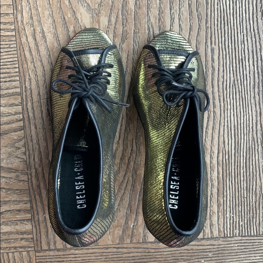 NEW Gold Laceup Bootie Heel - Picture 4 of 5